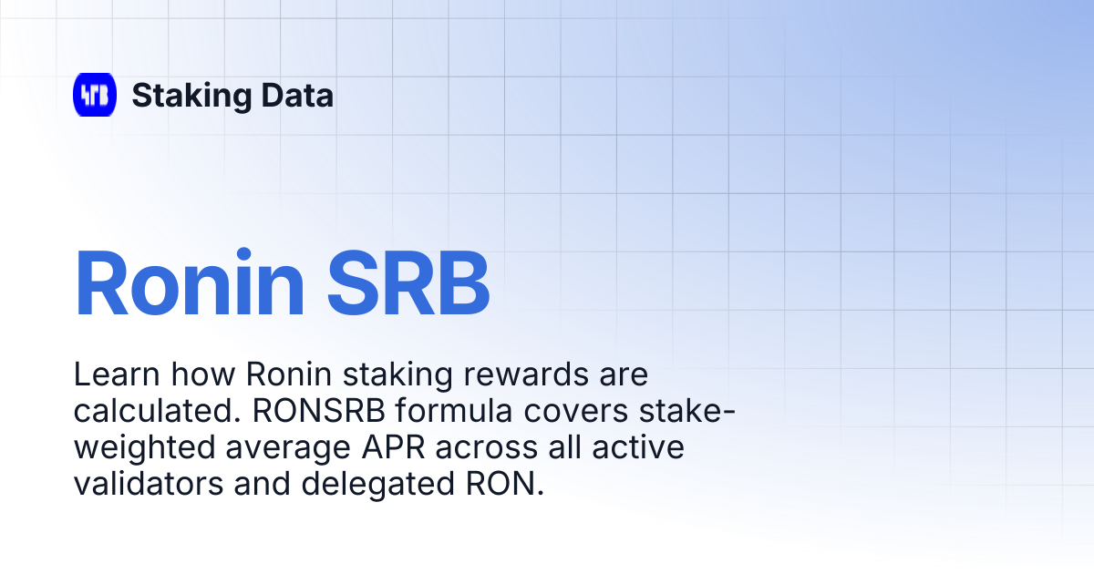 Ronin SRB | Staking Data