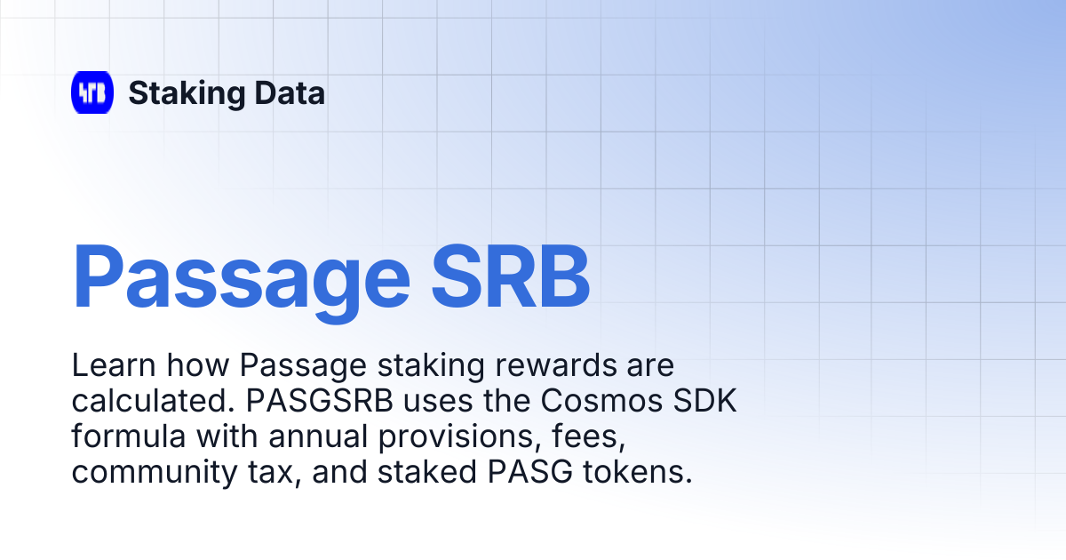 Passage SRB | Staking Data
