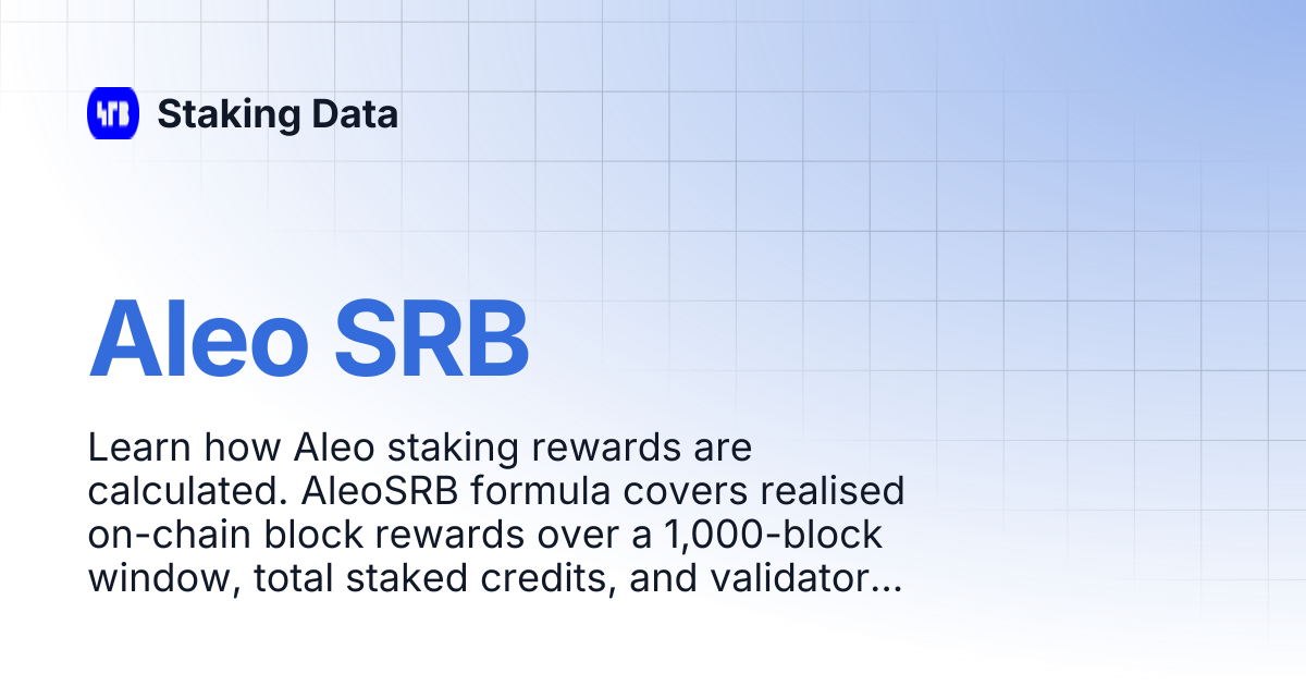 Aleo SRB | Staking Data