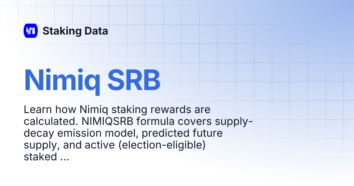 Nimiq SRB | Staking Data
