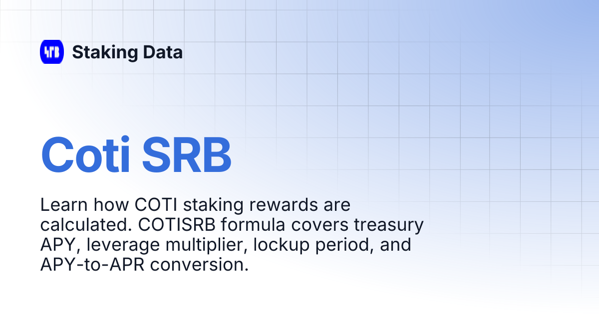 Coti SRB | Staking Data