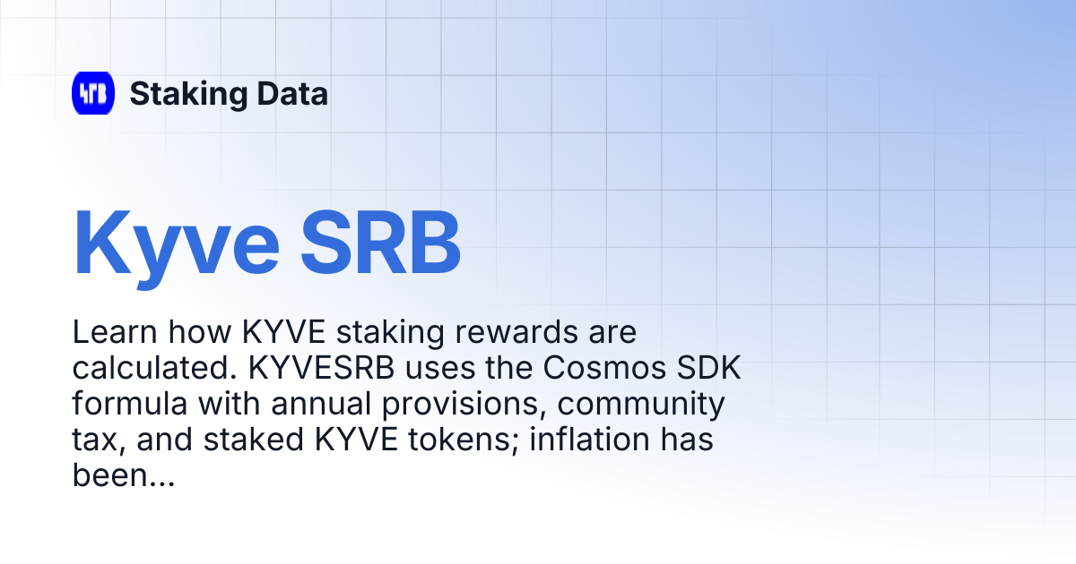 Kyve SRB | Staking Data
