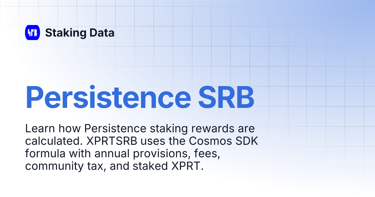 Persistence SRB | Staking Data