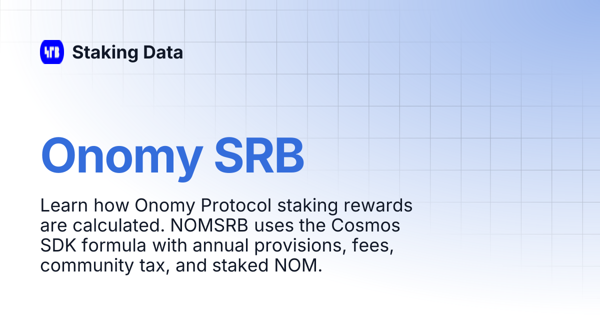 Onomy SRB | Staking Data