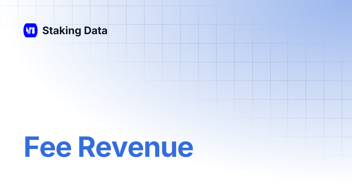 Fee Revenue | Staking Data