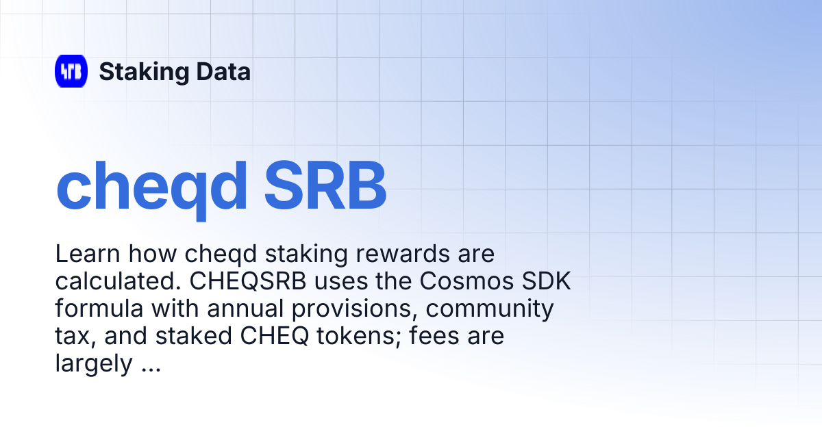 cheqd SRB | Staking Data